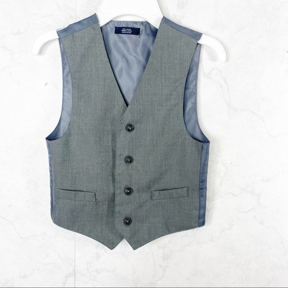 [Nautica] Boys Grey Button-Front Formal Vest